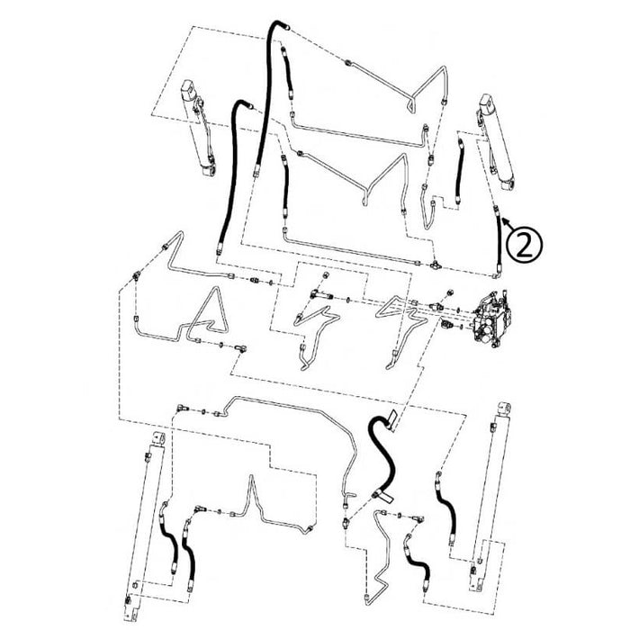 Bobcat 883 Hose - to R/H Loader Bucket Tilt Cylinder - Bore End -