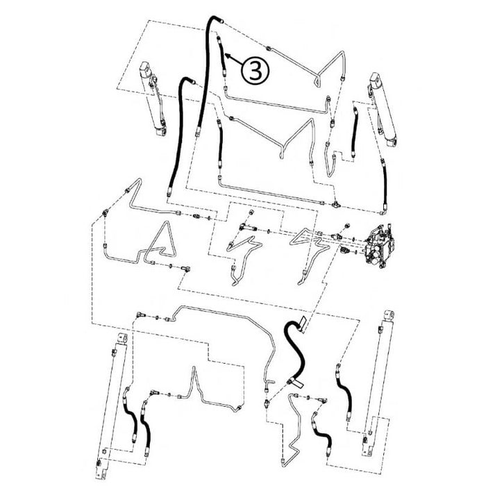 Bobcat 883 Hose - to L/H Loader Bucket Tilt Cylinder - Rod End -