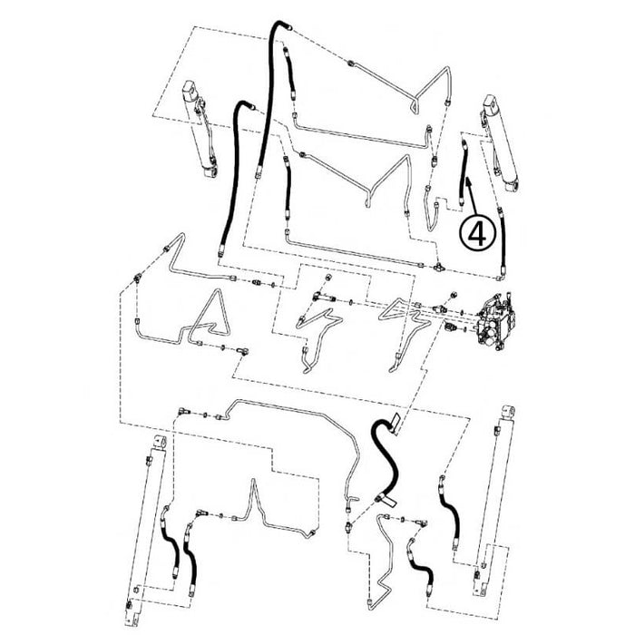 Bobcat 883 Hose - to R/H Loader Bucket Tilt Cylinder - Rod End -