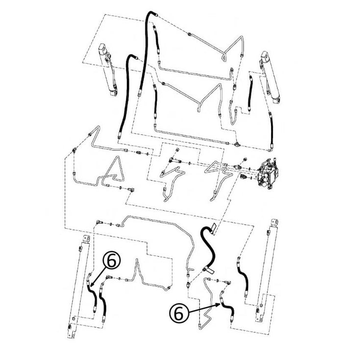 Bobcat 883 Hose - to Loader Lift Cylinders - Rod Ends -