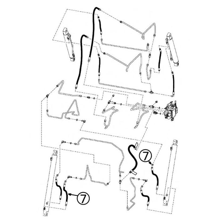 Bobcat 883 Hose - to Loader Lift Cylinders - Bore Ends -