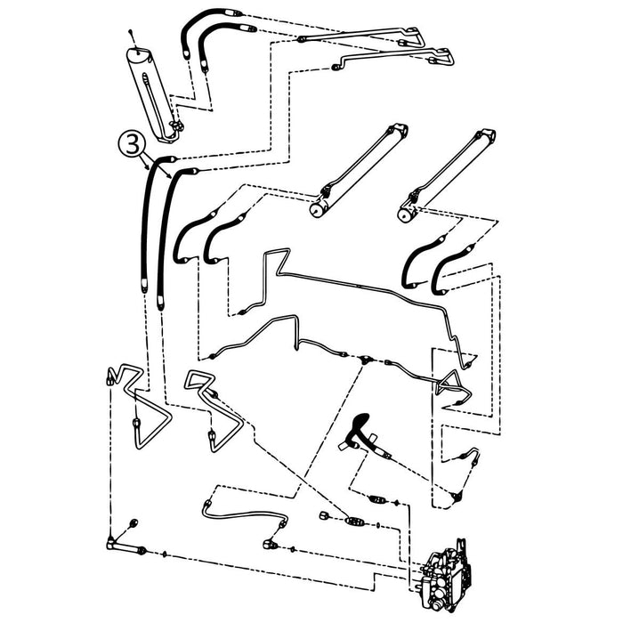 Bobcat S130 Hose - At Arm Pivot - to Loader Bucket Tilt Cylinder -