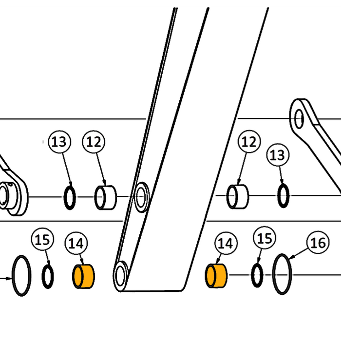 John Deere 180G LC, 200C LC, 200D LC, 225C LC, 225D LC Bushing - At Dipper to Bucket - 14 | HW Part Store