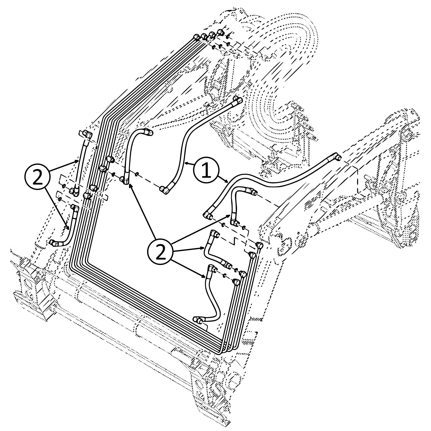 John Deere 120R NSL Whole Loader Hose Kit | HW Part Store