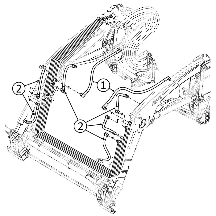 John Deere 120R NSL Whole Loader Hose Kit | HW Part Store