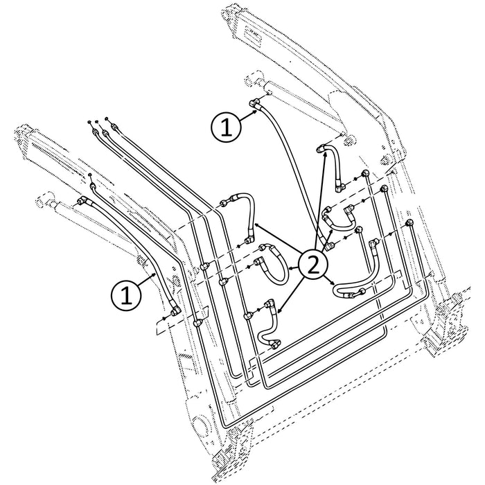 John Deere 300E NSL Whole Loader Hose Kit | HW Part Store