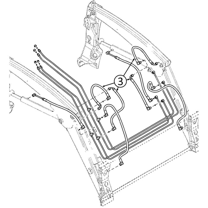 John Deere 300R Hose - to Loader Lift & Tilt Cylinders - Bore Ends - 3 | HW Part Store