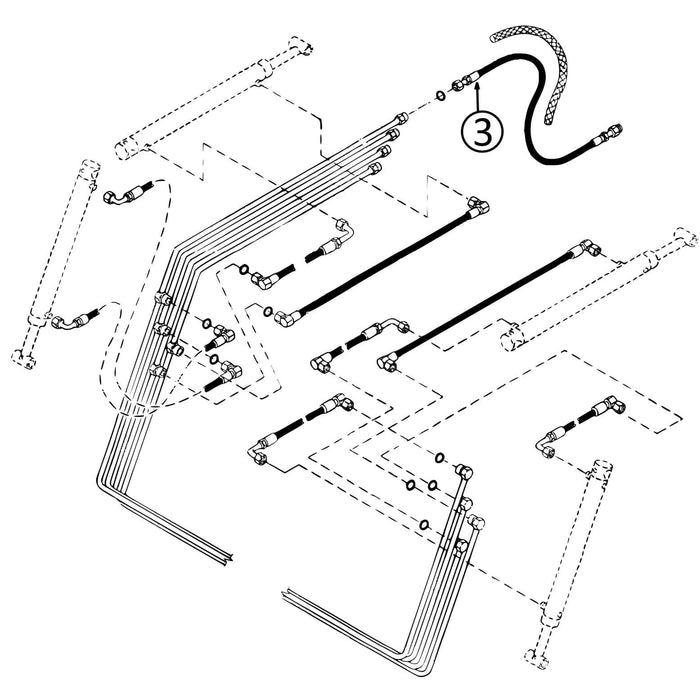 John Deere 305 Hose - From Control Lever to Loader - 3 | HW Part Store
