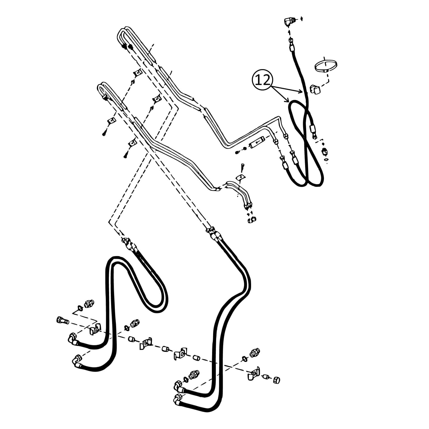 John Deere 310D Loader Bucket Tilt Hose HW Part Store
