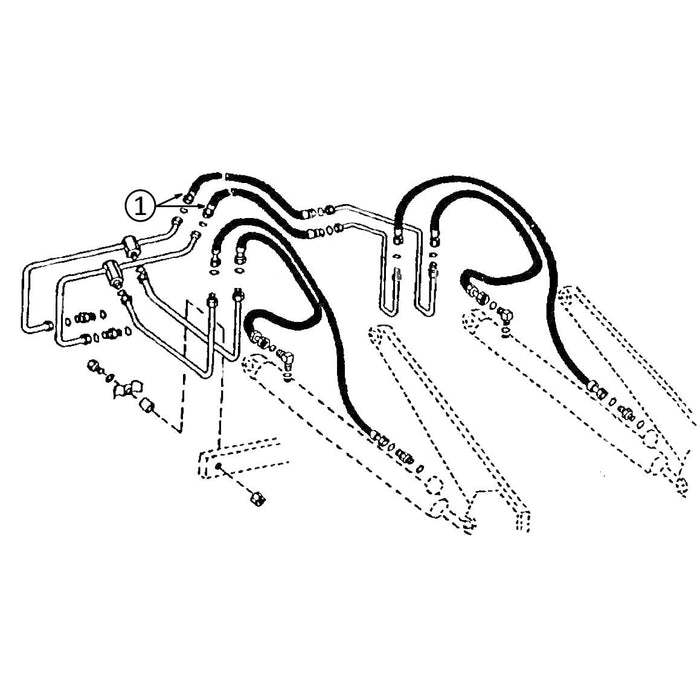 John Deere 300D & 310D Hose - Loader Lift Crossover - s/n: Up to 802199 -