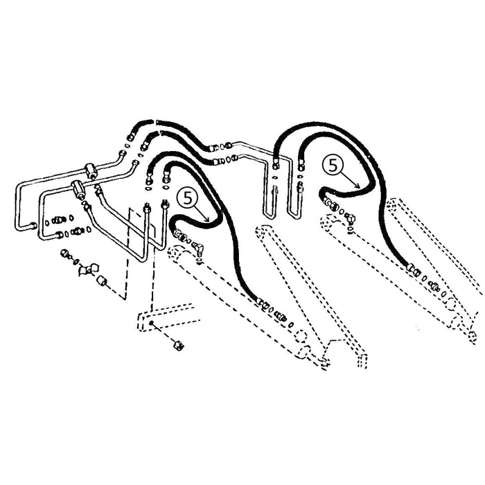 John Deere 300D & 310D Hose - Loader Lift Cylinders - Bore End - s/n: 790928-807613 -