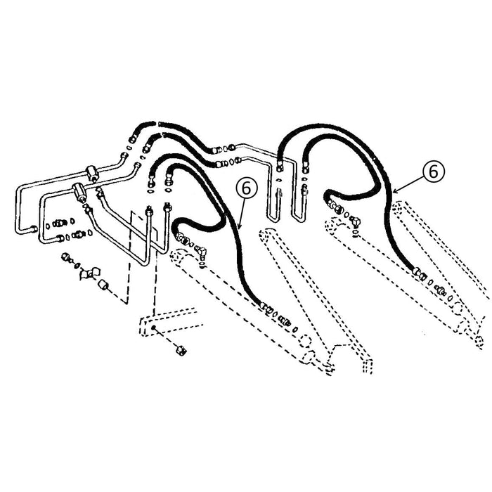 John Deere 300D & 310D Hose - Loader Lift Cylinders - Rod End - s/n: Up to 807613 -