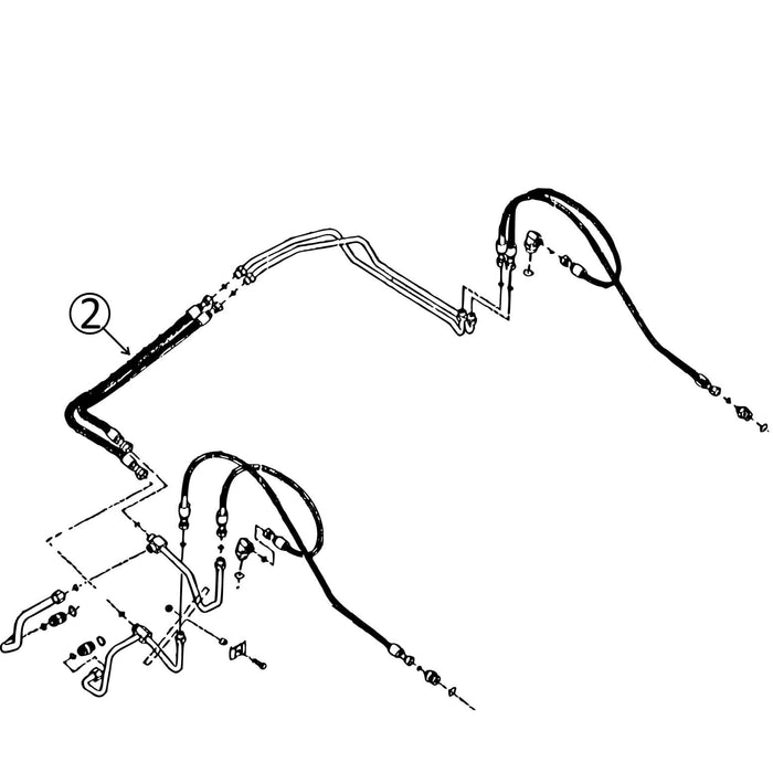 John Deere 300D & 310D Hose - Loader Lift Crossover - Bore End - s/n: 802200-807613 -