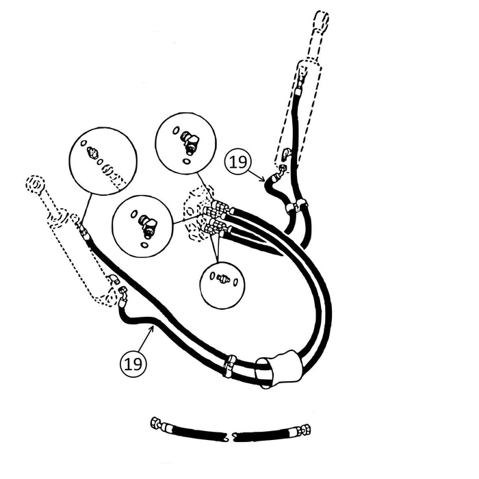 John Deere 300D & 310D Hose - to Outrigger Cylinders - Bore End - s/n: Up to 802199 -