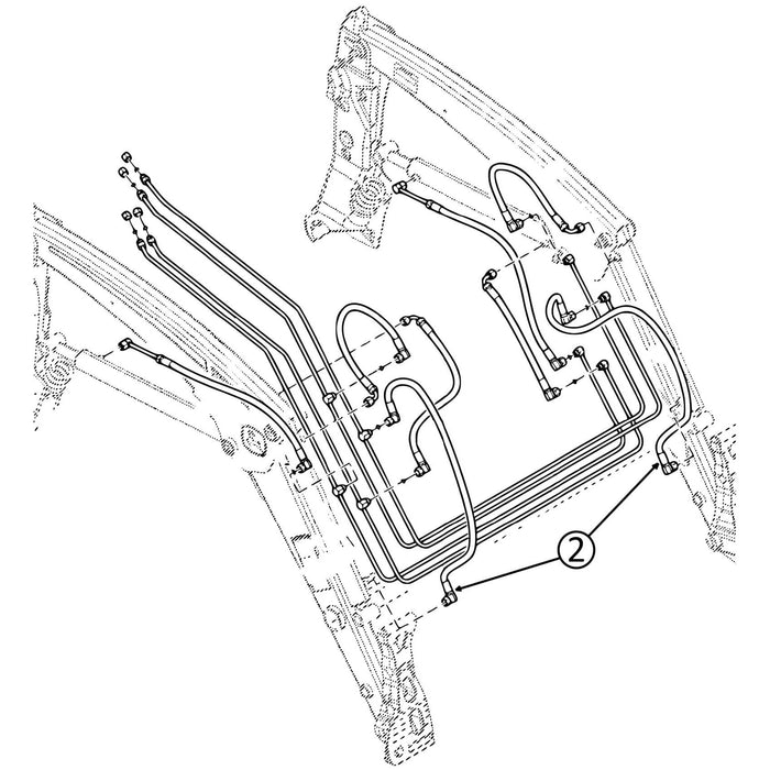 John Deere 320R Hose - to Loader Bucket Tilt Cylinders - Rod Ends - 2 | HW Part Store