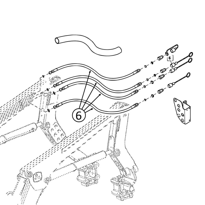 John Deere 400E Hose - From Tractor to Loader Tubes - 4R Models - 6 | HW Part Store