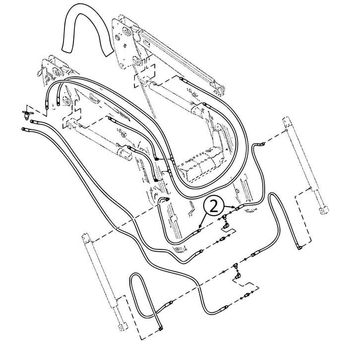 John Deere 520M Hose - to Loader Bucket Tilt Cylinders - Bore Ends - 2 | HW Part Store