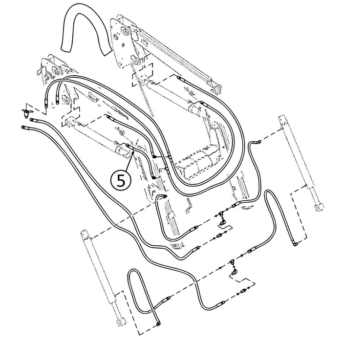 John Deere 520M Hose - to R/H Loader Lift Cylinder - Bore End - 5 | HW Part Store