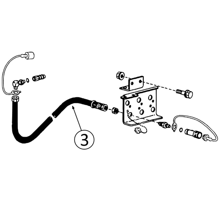 John Deere 522 Hose - to Mid-Mount Coupler - 3 | HW Part Store