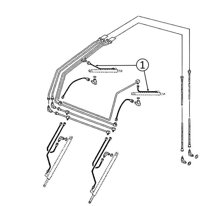 John Deere 540A Hose - to Loader Lift Cylinders - Rod Ends - 1 | HW Part Store