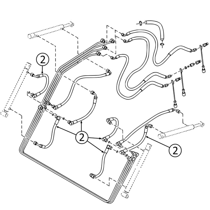 John Deere D120 Loader Hose - to Loader Tilt Cylinders and Bore Ends of Lift - 2 | HW Part Store
