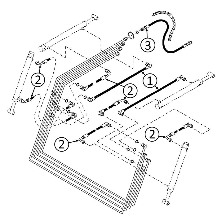 John Deere D160 Whole Loader Hose Kit | HW Part Store