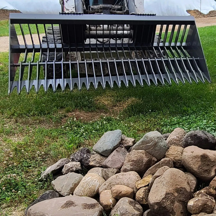 Berlon Skeleton Rock Skid Steer Bucket | HW Part Store