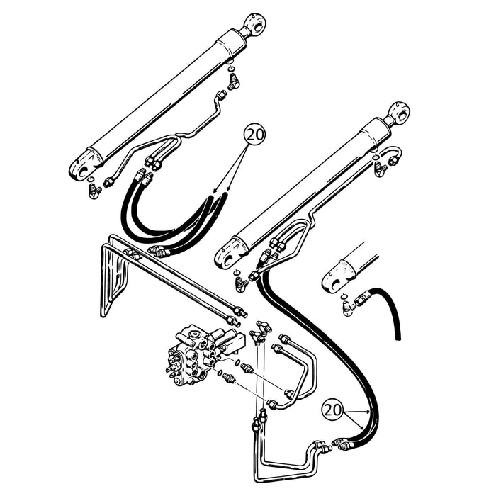 Case 580D & 580SD Hose - to Loader Lift Cylinder (Both Ends or Just Rod End) -