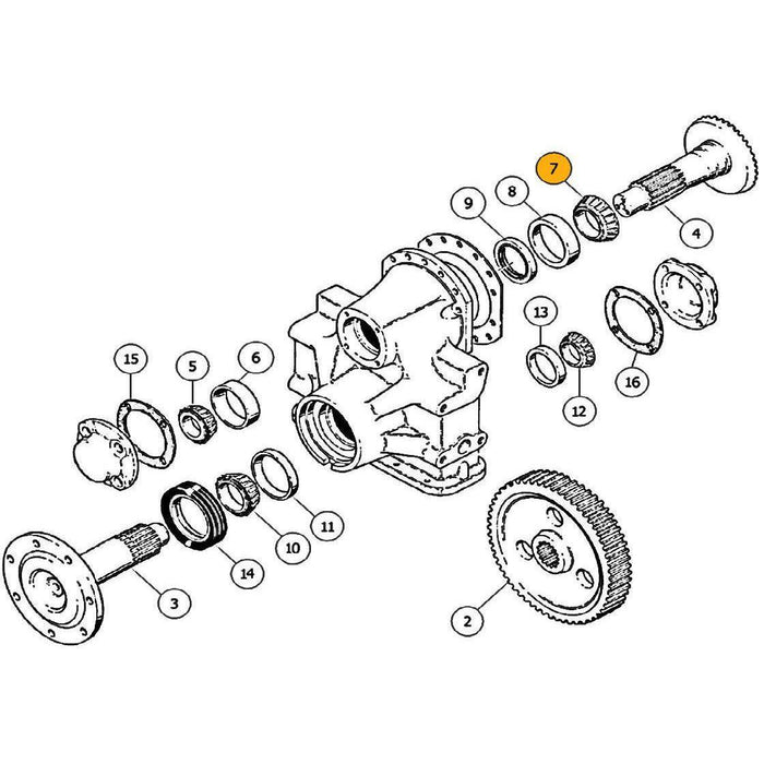 Case 550H Final Drive Bearing Cone - 7 | HW Part Store