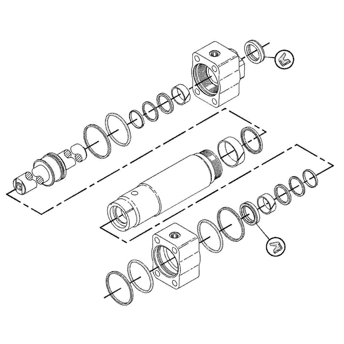 Cat 428 Steering Cylinder Seal Kit (4-Bolt Gland) | HW Part Store