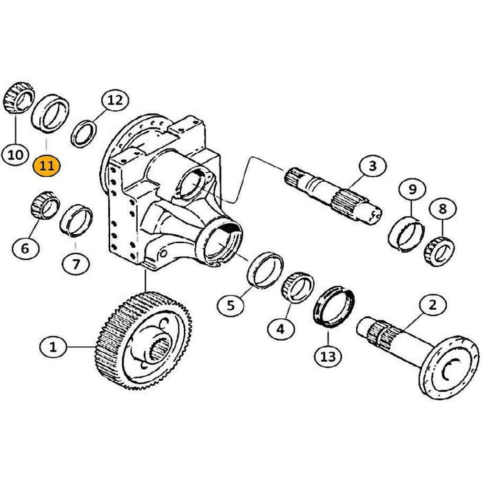 Case 1150B, 1150C, 1150D, 1155D Final Drive Bearing Cup - 11 | HW Part Store