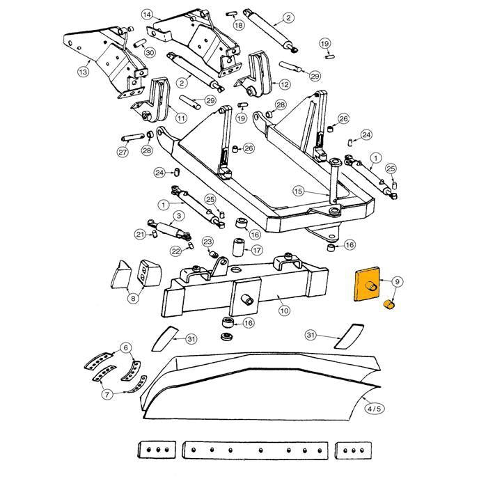 John Deere 450, 450B, 450C, 450D, 450E Dozer Pin Pivot Kit - 9 | HW Part Store