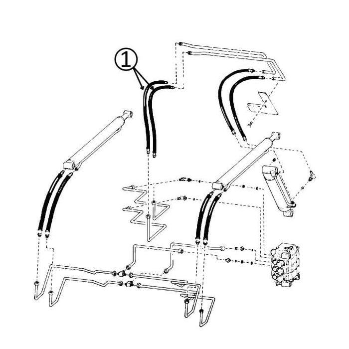 Bobcat 730, 731, & 732 Hose - At Pivot Arm, In Tilt Cylinder Circuit -