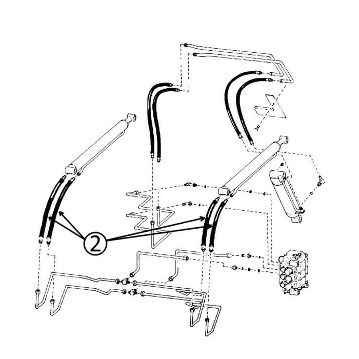 Bobcat 741, 742, & 743 Hose - to Loader Lift Cylinders -