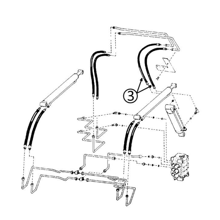 Bobcat 730, 731, & 732 Hose - to Loader Bucket Tilt Cylinder -