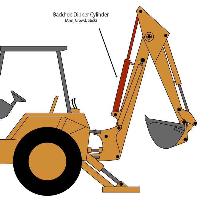 Case 680C Backhoe Dipper Cylinder w/ 2-1/4" Rod - Seal Kit | HW Part Store