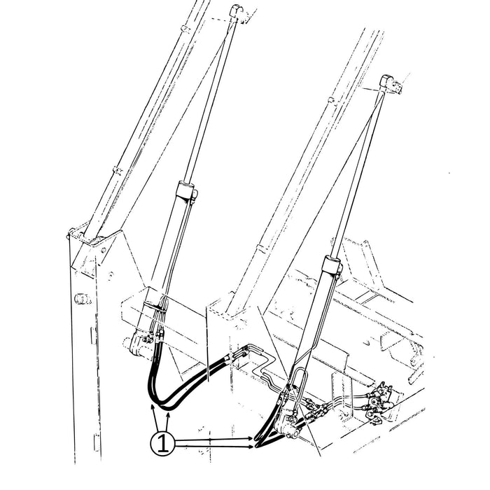 Case 1845 & 1845B Hydraulic Hose - Lift Cylinders -