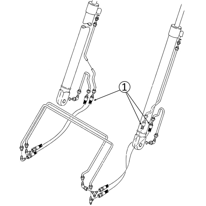 Case 1845C Hose - to R/H Lift Cylinder & Rod End of L/H - s/n: Up to JAF0041367 -