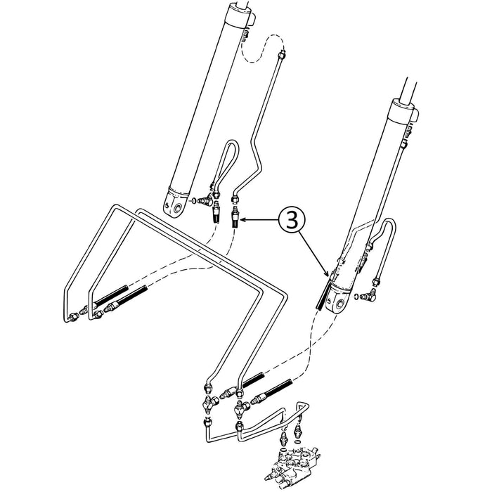 Case 1845C Hose - to Loader Lift Cylinders, Rod End - s/n: JAF0041368 - Up -