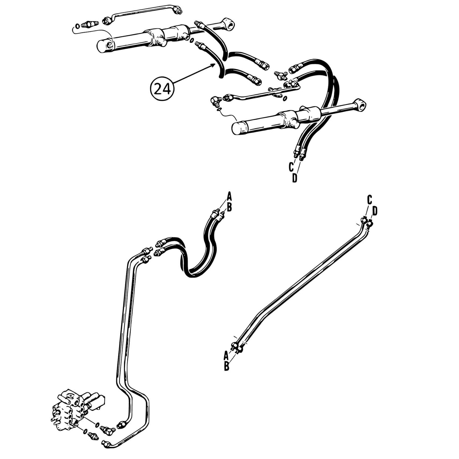 Case 580D & 580SD Hose - To Loader Tilt L/H Rod End | HW Part Store