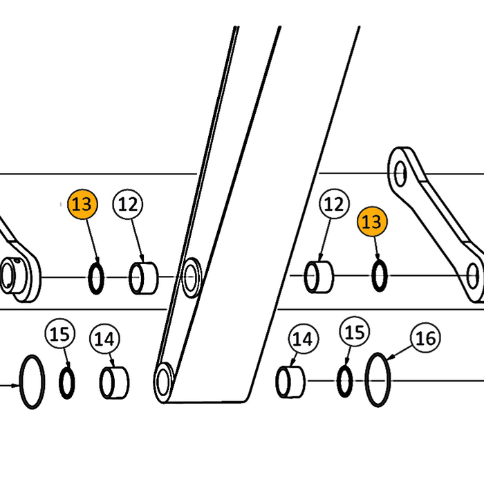 Cat 311, 311B, 311C Excavator - Seal - In Dipper at Links - 13 | HW Part Store