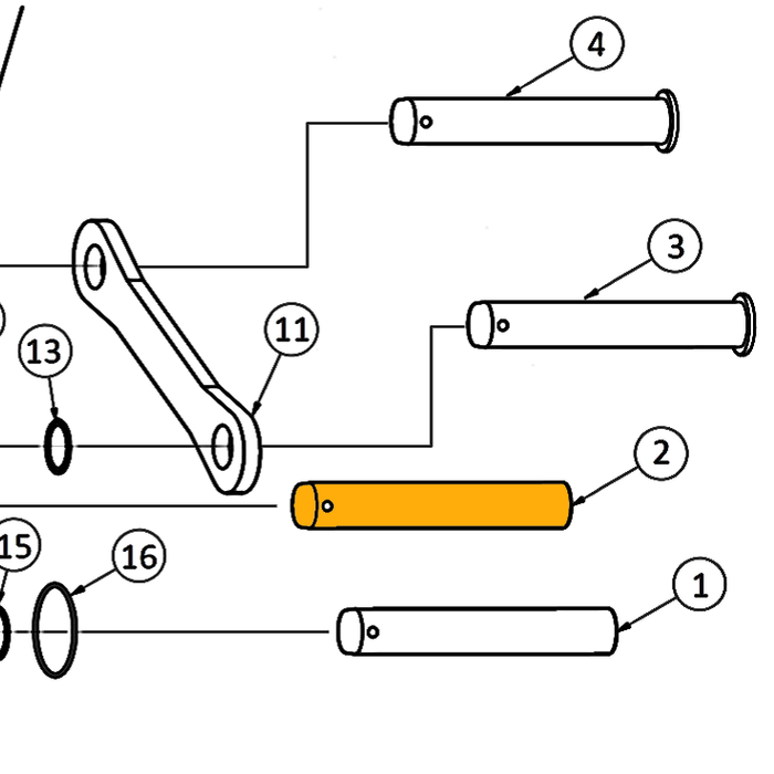 Cat 316E & 316E L Excavator - Pin - Bucket to H-link - 2 | HW Part Store