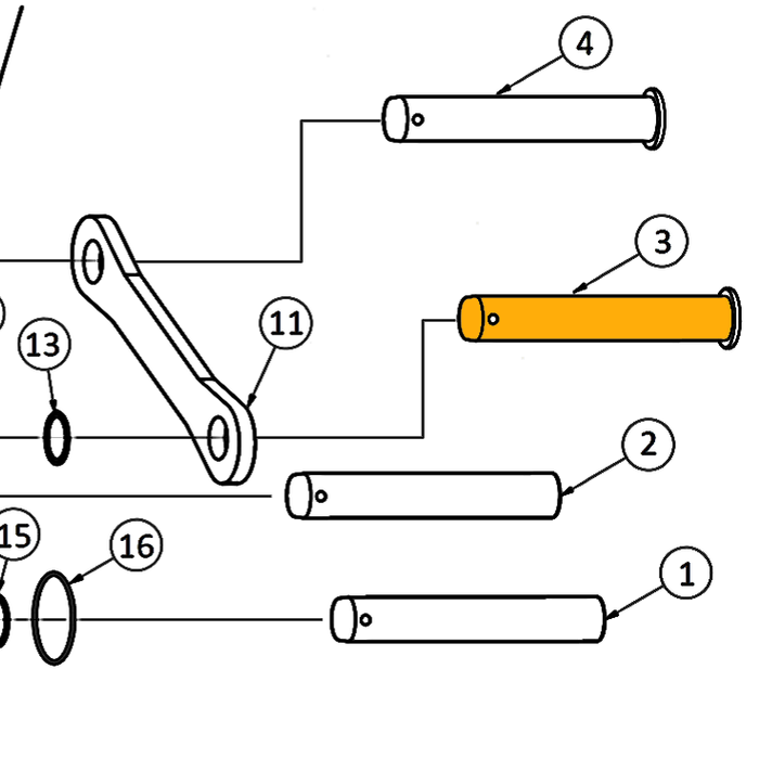 Cat 320C, 320C L, 321C LCR Excavator - Pin - Link to dipper - 3 | HW Part Store