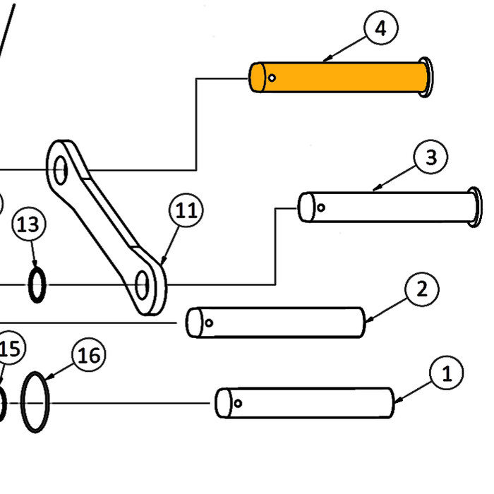 Cat 312 & 312B Excavator - Pin - Link to cylinder - 4 | HW Part Store