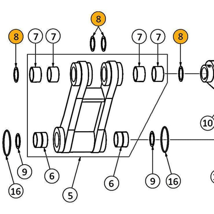 Cat 325D & 325D L Excavator - Seal - H-Link Top - 8 | HW Part Store