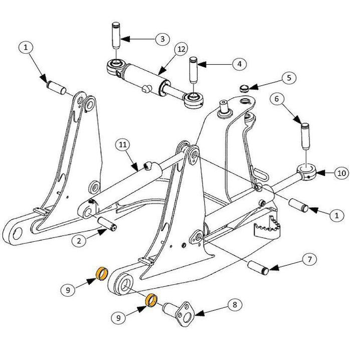 Case 650K, 750K, 850K Bushing - C-Frame Mount - 9 | HW Part Store