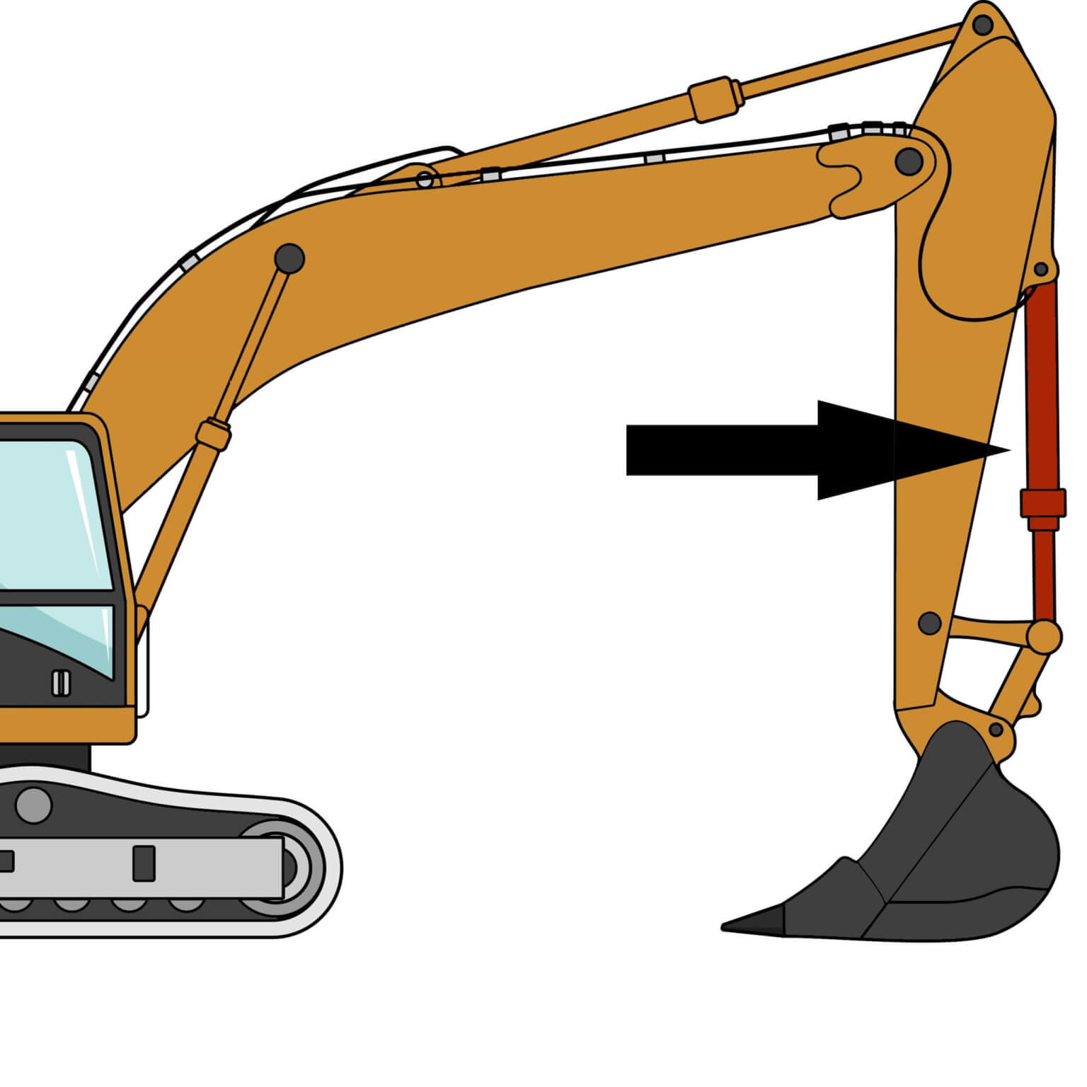 Hitachi ZX135US-5 & ZX135US-5N Excavator Bucket Cylinder s/n: 100359 -