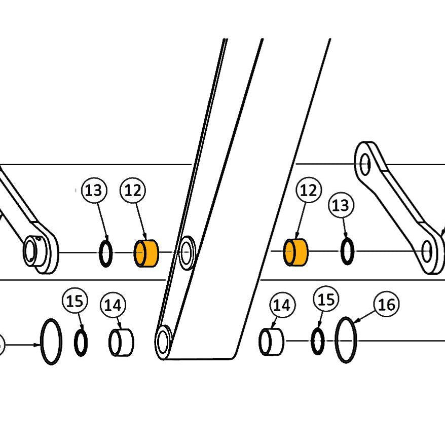 【しゅう】 Hitachi ZX230, ZX240, & ZX240-3 Bushing - At Dipper to Link - 12