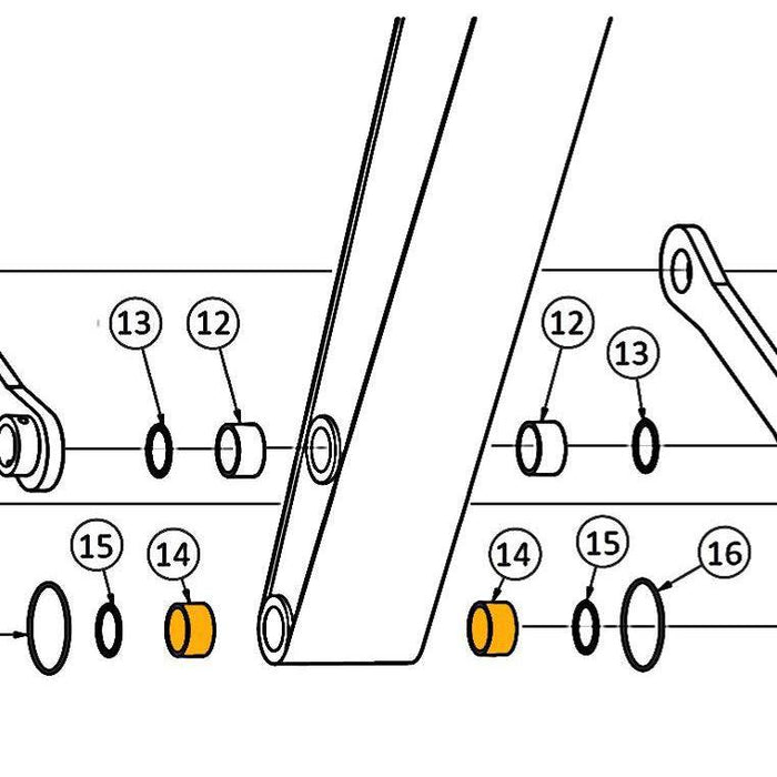 John Deere 590D, 595D, 160LC, 160C LC Bushing - At Dipper to Bucket - 14 | HW Part Store