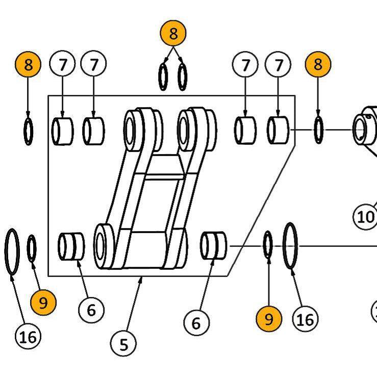 Hitachi ZX470, ZX470-5, ZX470-6 Bucket Link Parts | HW Part
